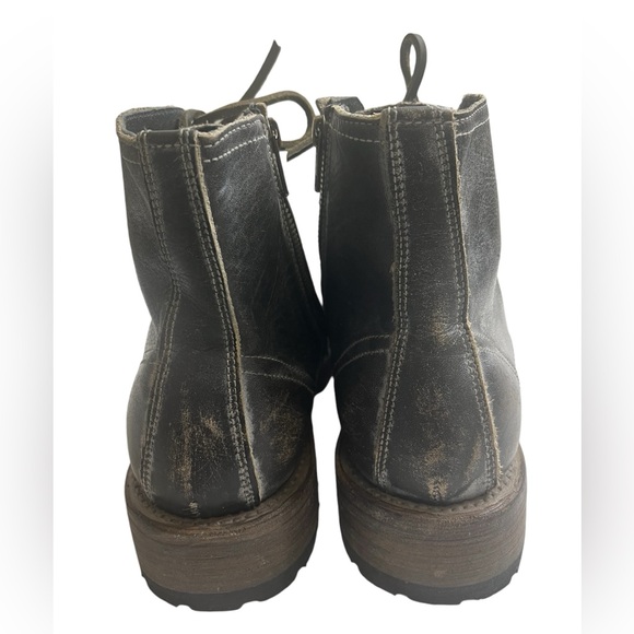 FREEBIRD By Steven LIVERPOOL Lace Up Distressed BLACK Leather BOOTS  Size 9 - Picture 2 of 16
